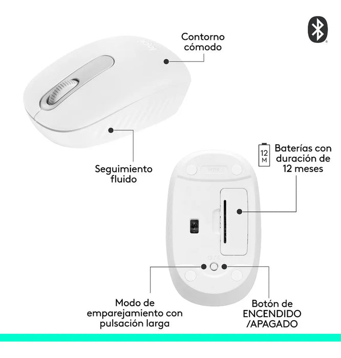 MOUSE LOGITECH BLUETOOTH M196 COLOR BLANCO  GRADO B