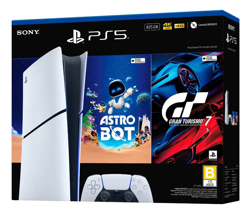 PLAYSTATION 5 DIGITAL 825 GB ASTRO BOT GRAN TURISMO 7 BLANCO GRADO A