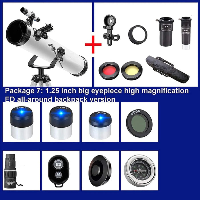 Telescopio Astronómico Profesional 114/700mm Hd 35x-525x GRADO A