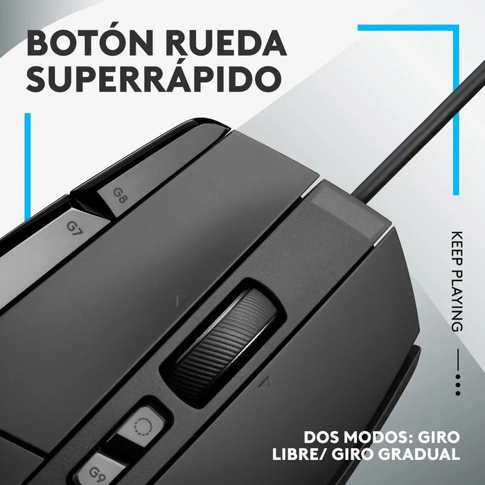 MOUSE LOGITECH G502 X TACTICO PARA JUEGOS COLOR NEGRO GRADO B