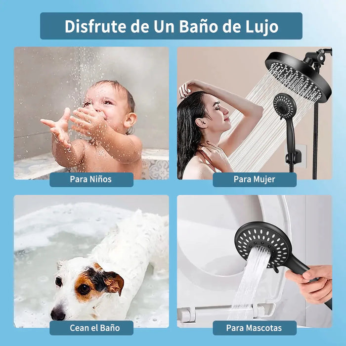 regadera telefono cabezal de ducha redonda alta presion kit GRADO B