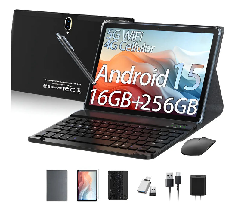 TABLET 256GB ROM ANDROID 15 OS DUAL SIM CASE KEYBOARD MOUSE GRADO B