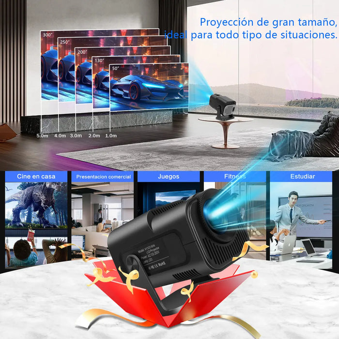 PROYECTOR CASA DE DESEOS 8K MINI LED WIFI BLUETOOTH ANDROID HDMI 20000 LM  GRADO B
