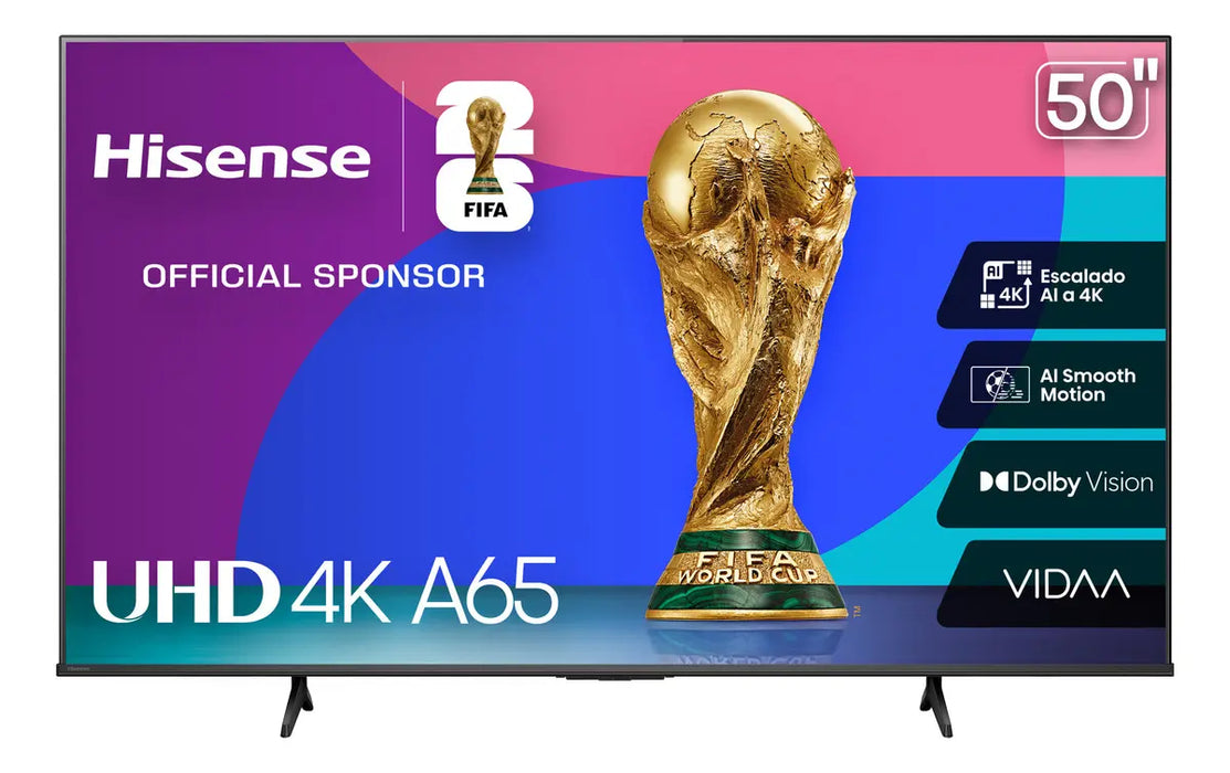 Hisense Smart TV 50" LED 4K | Serie A65NV | Sistema VIDAA | Resolución Ultra HD | Grado B ✨
