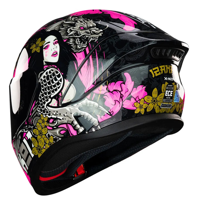 CASCO XKOV VERTIGO IZANAMI CERTIFICADO ECE 22.06  TALLA M M ROSA JAGUAR BRILLANTE GRADO B