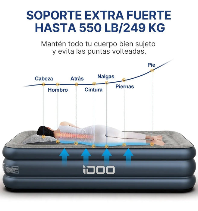 Colchon De Aire Inflable Idoo Twin Con Bomba Incorporada 14386 GRADO A