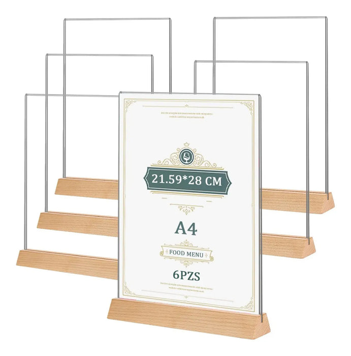 Tarjeta multimedia acrilico menu tamaño a4 6 pzas color blanco GRADO B