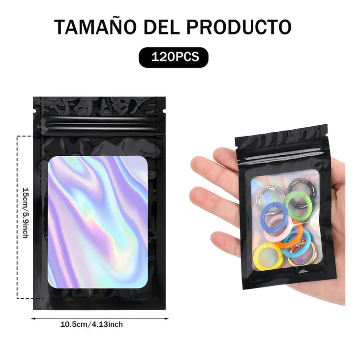 120 BOLSA TORNASOL HOLOGRAFICA RESELLABLE GRADO B