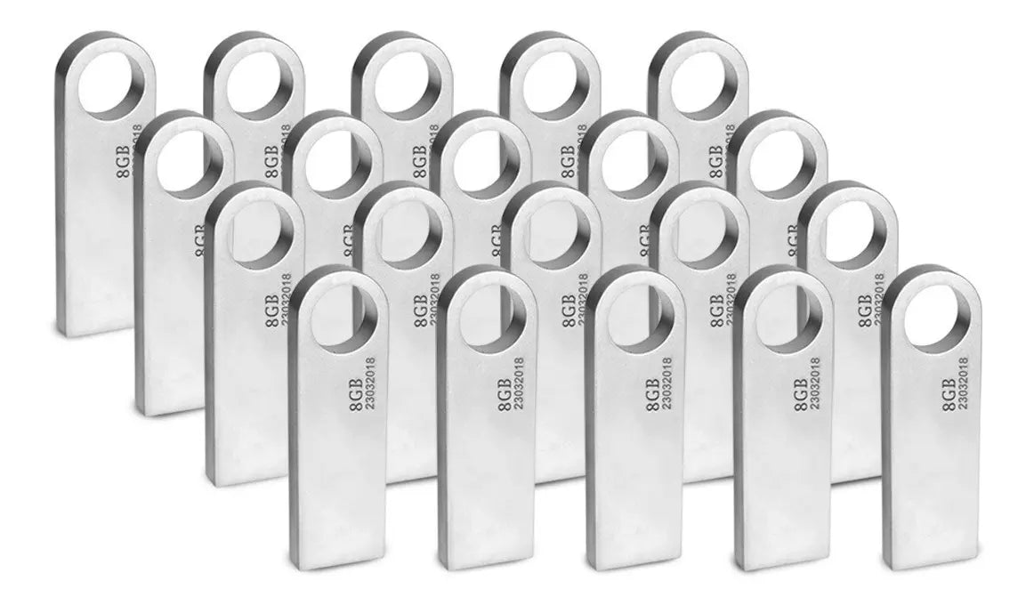 MEMORIA USB 8GB STYLOS TECH METALICA PACK 50 COMPATIBLES WINDOWS PLATEADO GRADO B