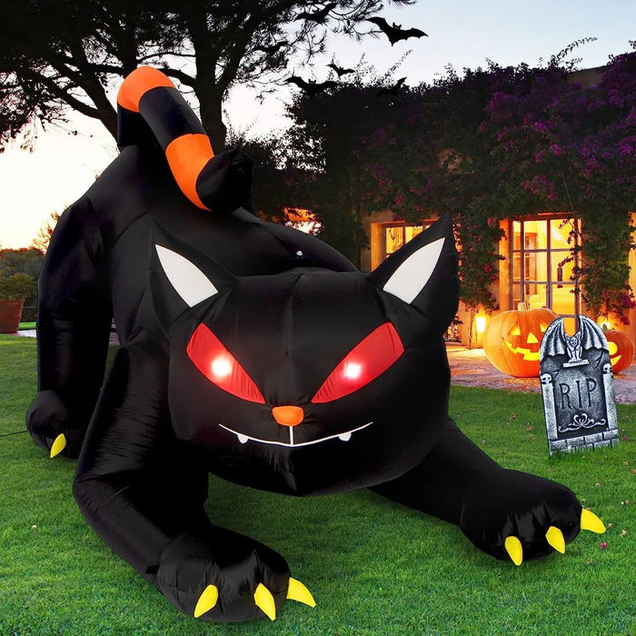 18m halloween gato negro Inflable cabeza agitable exterior GRADO B