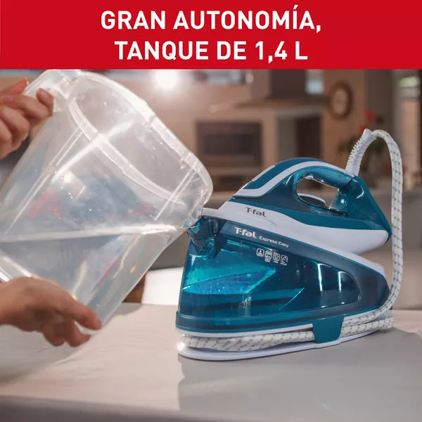GENERADOR DE VAPOR EXPRESS EASY BLANCO AZUL PLANCHA TU ROPA FACIL Y RAPIDO TANQUE DE 14 L TFAL GRADO A