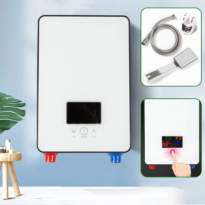 Calentador De Agua Instantáneo Compacto Eléctrico Mini tanque Color Blanco GRADO B