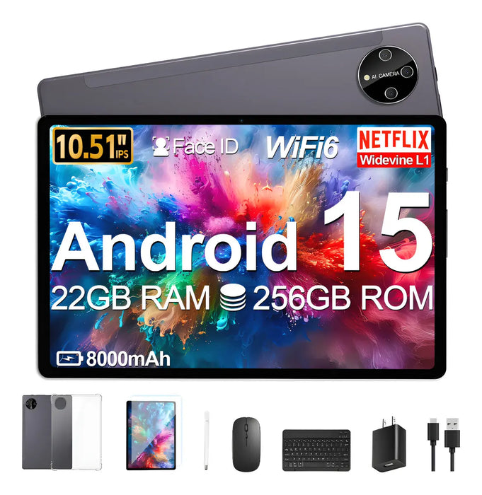 Tablet 10.5 Shoudum Android 15 22 Gb 256 Gb 8000 Mah Wifi6 L Grado B