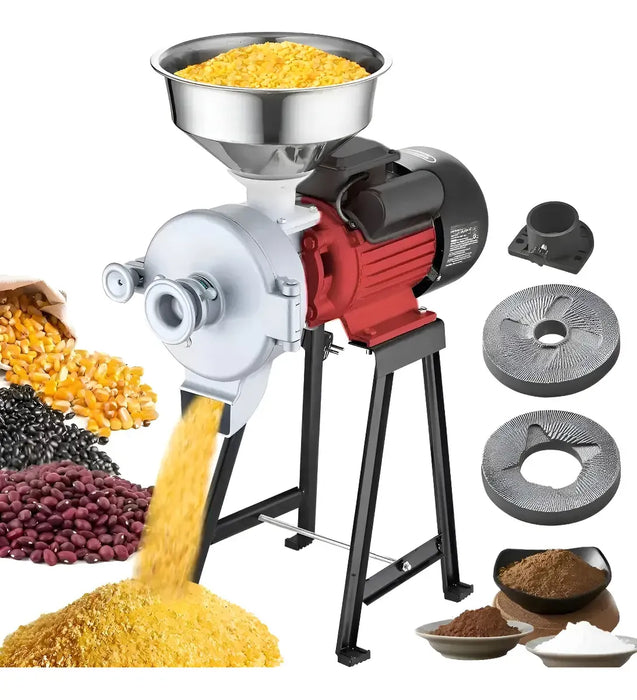 MOLINO ELÉCTRICO DE GRANO MOLINILLO SECO HÍºMEDO MAIZ 110V NEGRO GRADO B