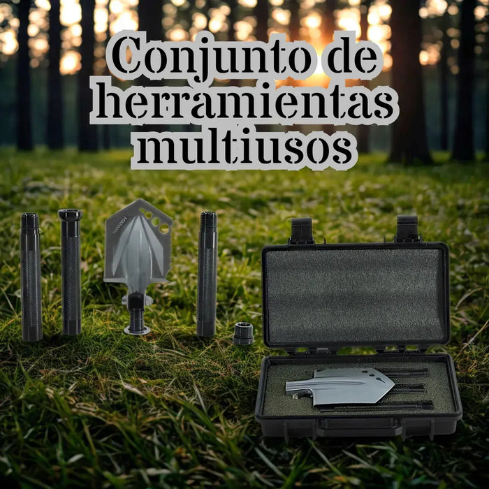 PALA DE JARDÍ­N/TÁCTICA PLEGABLE PALA CON CUCHILLO/ACERO INOX NEGRO GRADO B