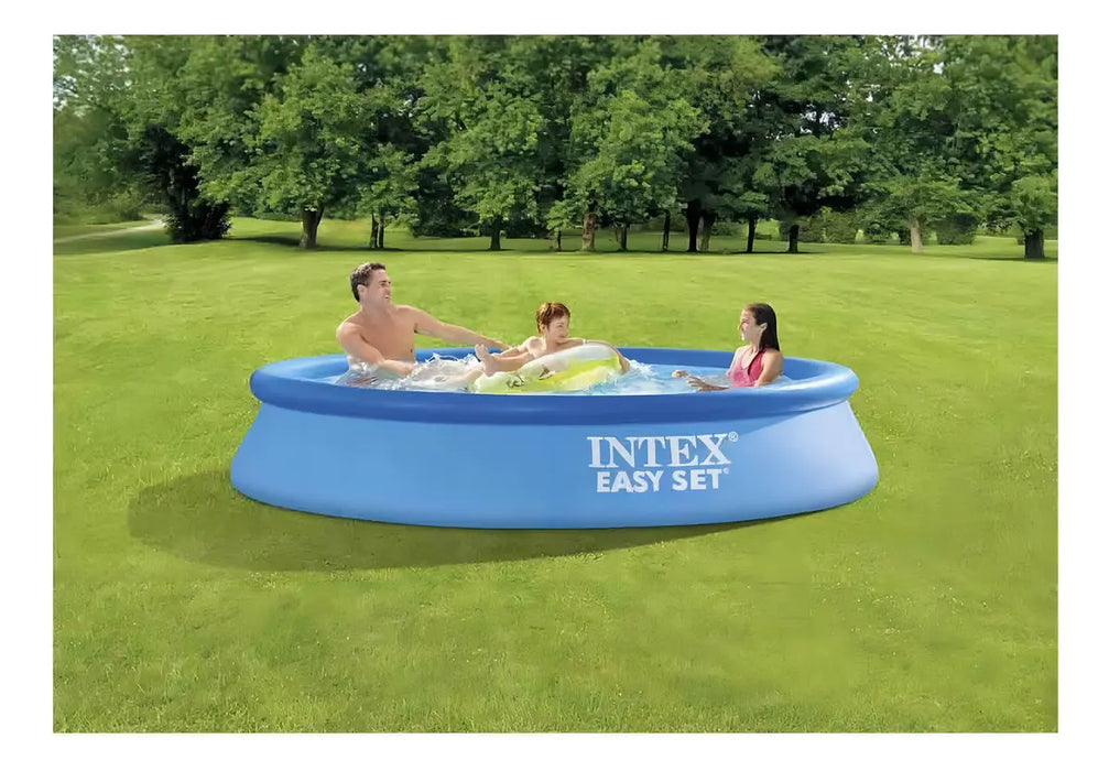 ALBERCA PISCINA INFLABLE EASY SET 305 X 61CM + BOMBA INTEX TAMAÑO GRANDE REDONDA COLOR AZUL GRADO B