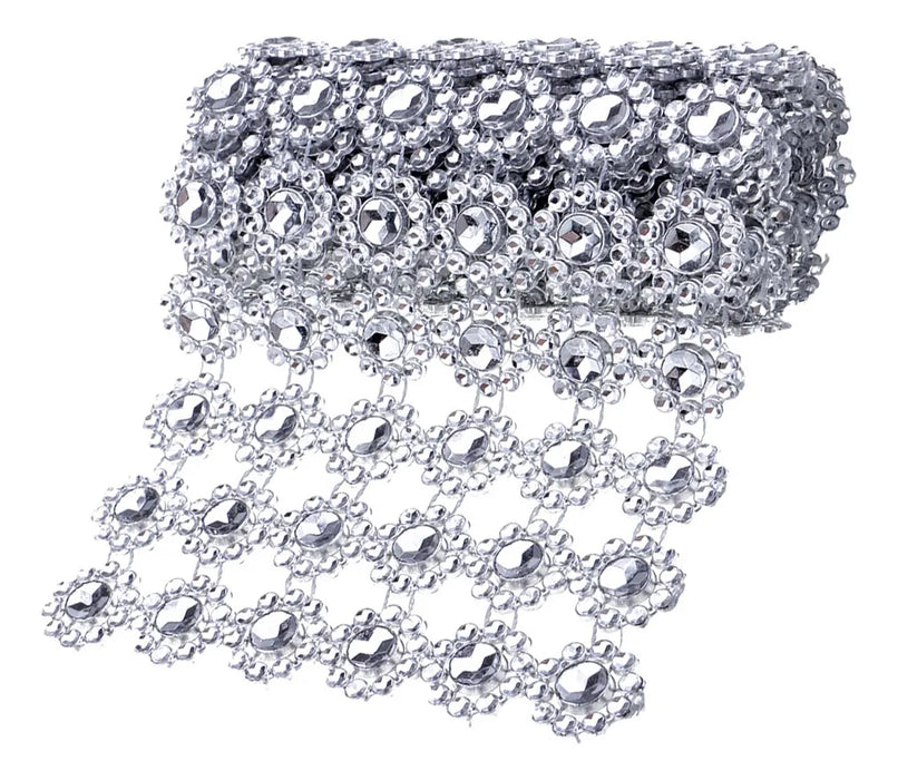 1 yarda flor diamante malla cinta cinta rollo cristal5854
