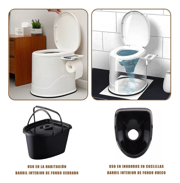 Baño Portatil Inodoro Para Camping Y Hogar Con Dos Barriles GRADO B