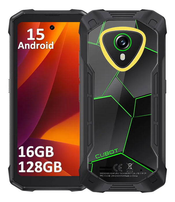 CUBOT KINGKONG MINI 4 ROBUSTO CELULAR DUAL SIM 256 GB VERDE 8 GB(+12GB) RAM ANDROID 15 GRADO B