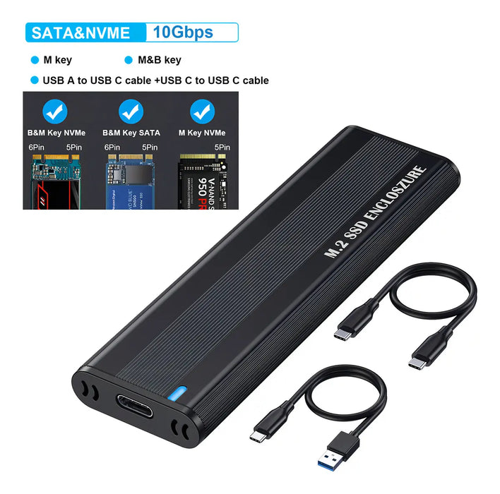 GABINETE CARCASA DISCO DURO SSD M.2 NVME USB 3.2 GEN2 10GBPS GRADO B