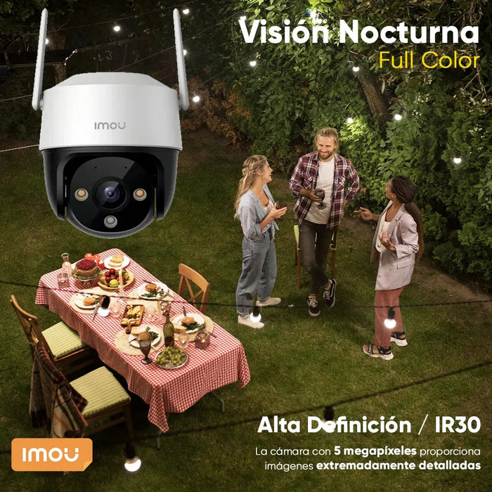 IMOU CÁMARA DE SEGURIDAD WIFI CRUISER SE+ 5MP IPC-K7CN5H-PLUS-256 CON MICROSD 256GB FULLCOLOR IMOU SENSE ALTA DEFINICIÓN... BLANCO Grado B
