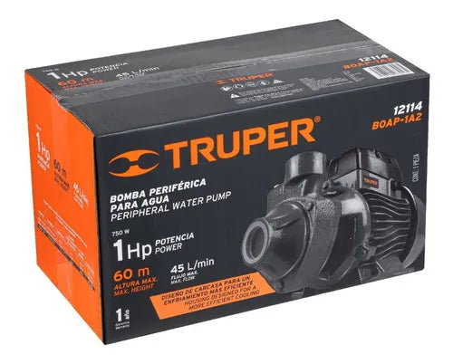 BOMBA ELECTRICA PERIFERICA DE 1 HP TRUPER BOAP-1A2 GRADO B