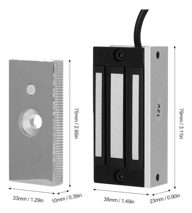 Chapa Cerradura Magnetica Electronica 60kg 12v 100lbs GRADO B