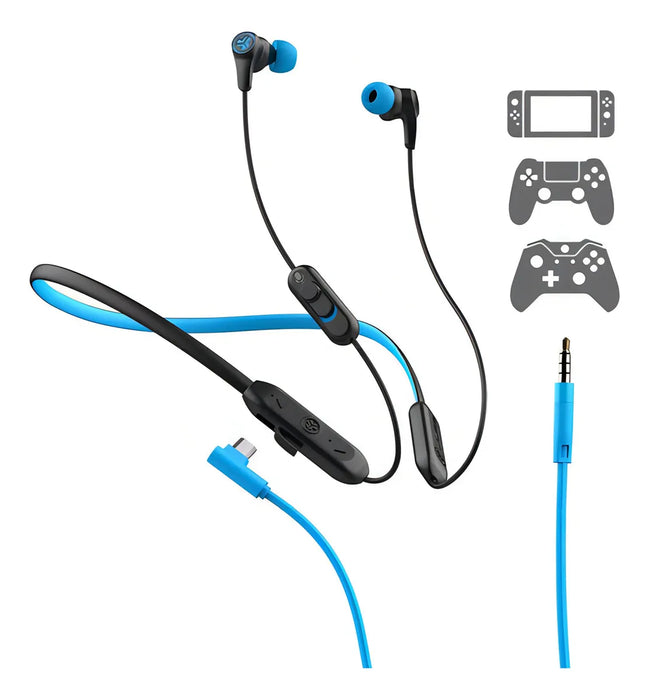 Audifonos Gamer Inalambricos Jlab Audio Jbuds Bluetooth + Aux Color Azul Grado A