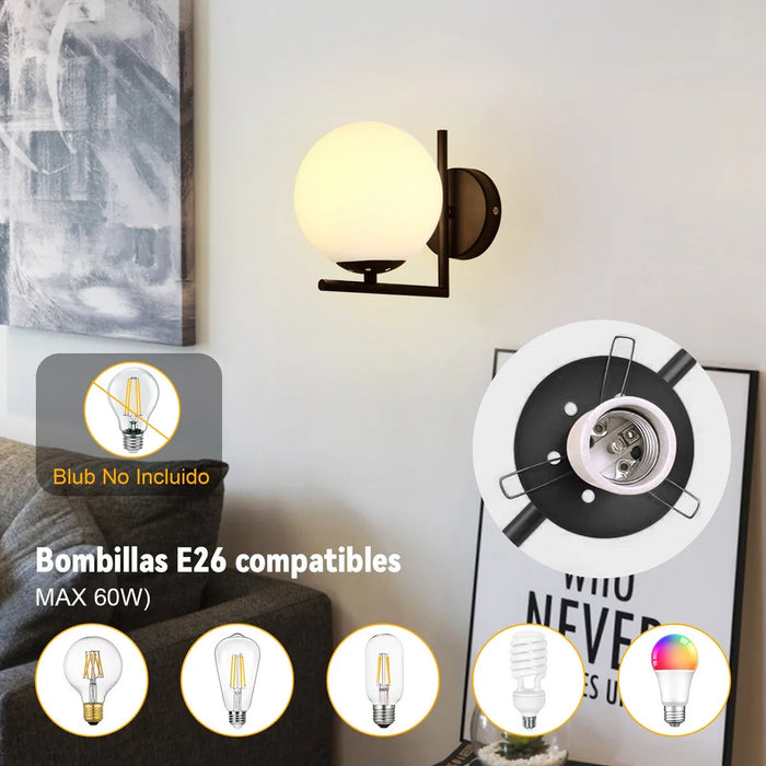 Lampara De Pared Moderna Escaleras Sala Dormitorios Led 60w Estructura Negro