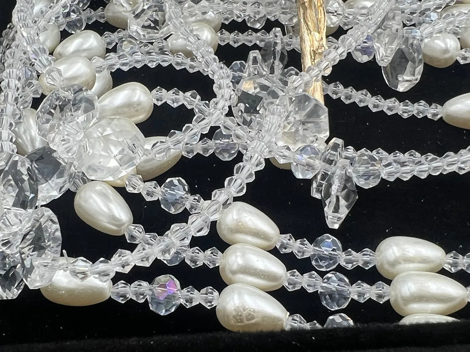 LAZO, CRISTAL MANCUERNA, MATRIMONIO, BODA. PERLA 2  ESTUCHE GRADO B