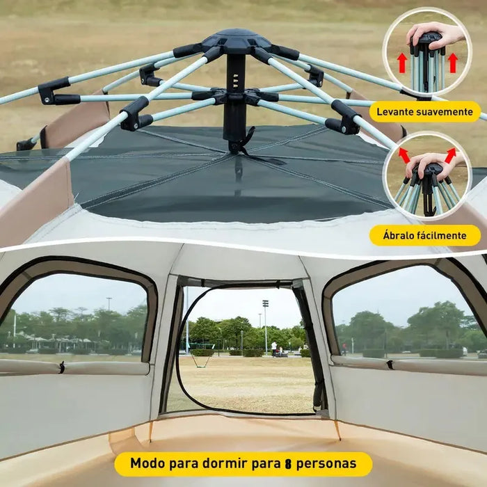 tienda casa de campaã±a grande camping 280ã—280cm 6-8 personas Grado B