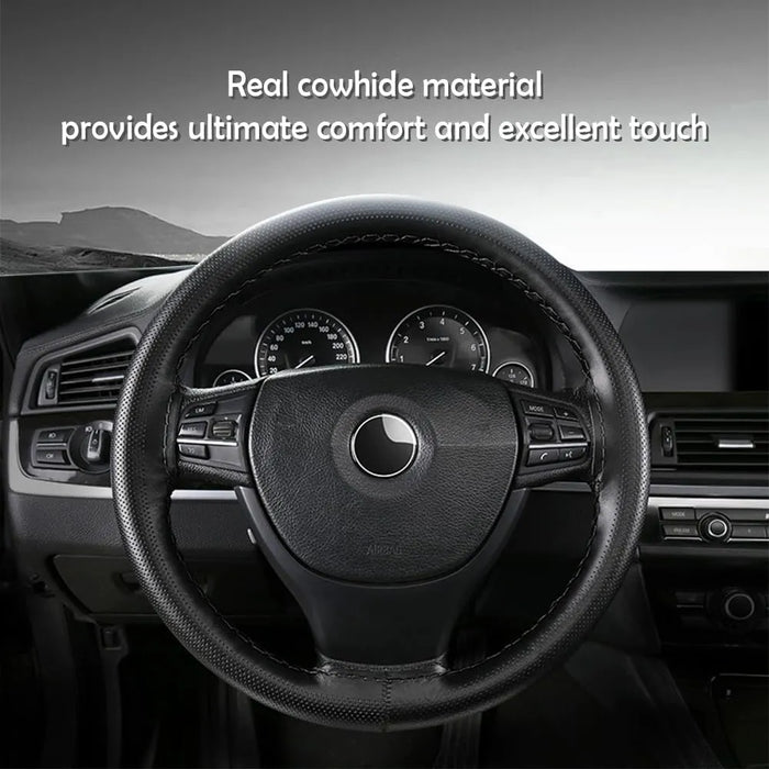 Cubre Volante Auto Cosido Funda Cosida Tipo Piel 38cm 2pzs 9472