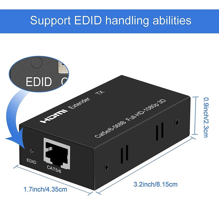Extensor Hdmi 60 Metros Utp Cat 5e/6 1080p+receptor GRADO B