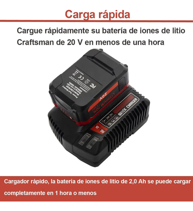 CARGADOR DE BATERIA CMCB104 V20 DE REPUESTO PARA CRAFTSMAN - TiendaKomet México