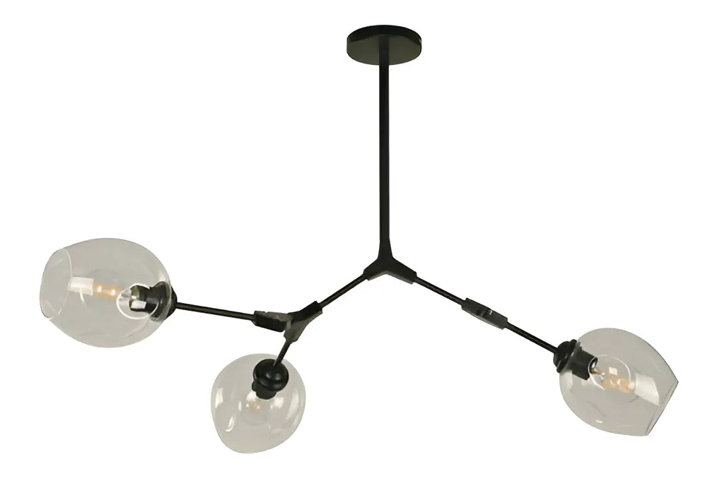 LÃ¡mpara Techo Moderna Negra E27 3 Luces 40w Estructura Negro