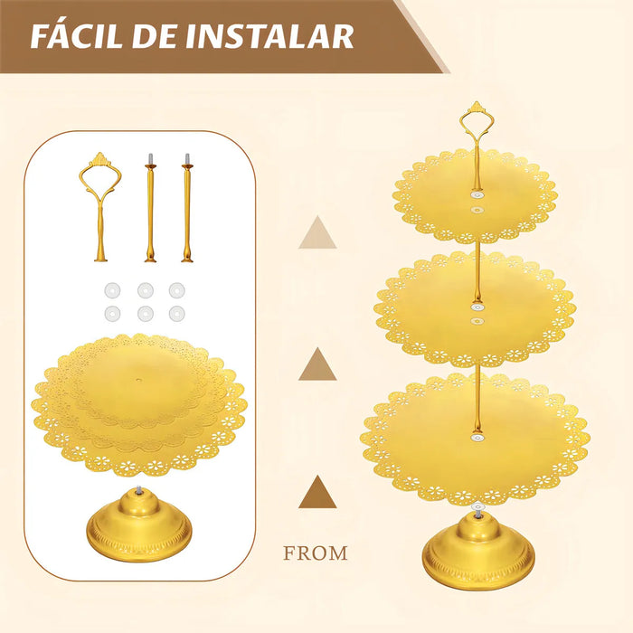 11 PZS BASE METAL PARA PASTELES Y POSTRES EN  GRADO B