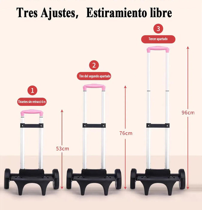 MOCHILA DE CARRITO SOBRE RODILLOS MOCHILAS ESCOLARES 3 KIT GRADO B