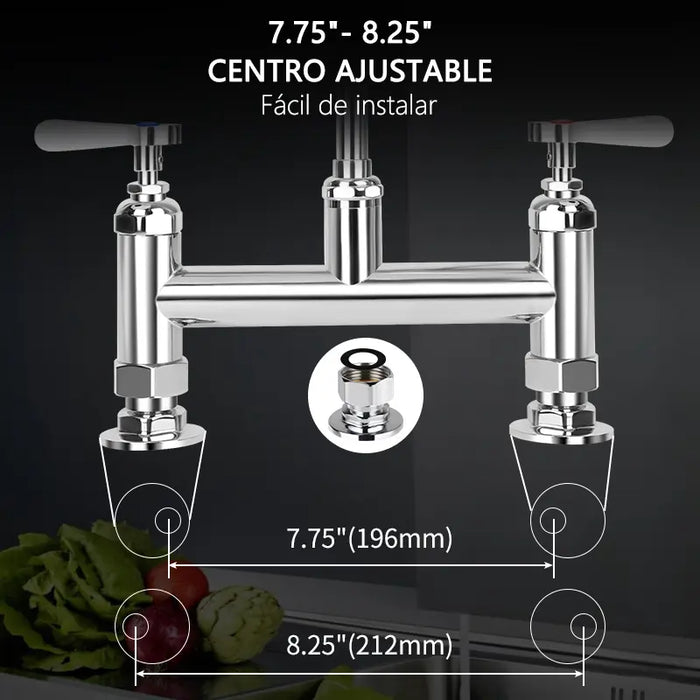 LLAVE PRELAVADO COCINA COMERCIAL GRIFO MEZCLADOR 27'' GRADO B