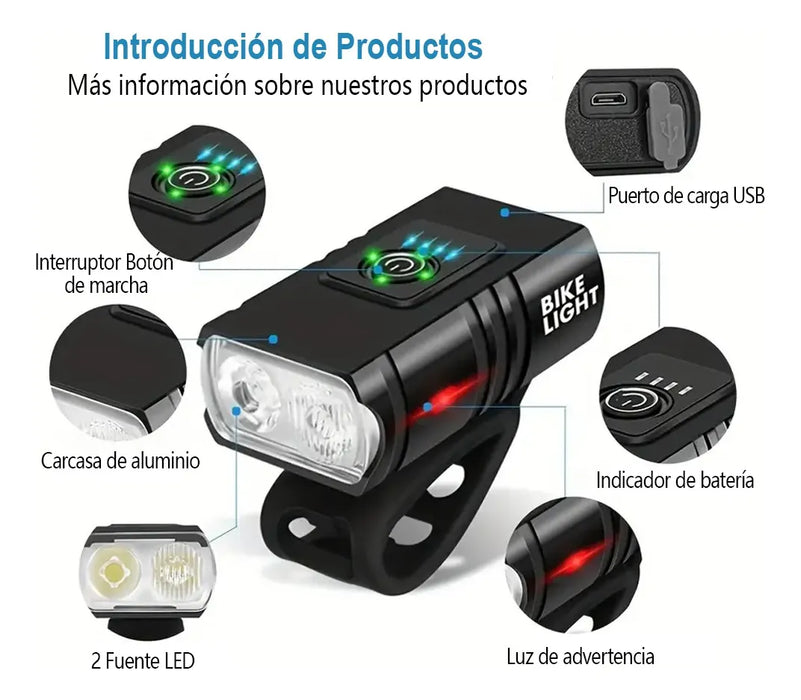 LUCES DE BICICLETA RECARGABLES GRADO B