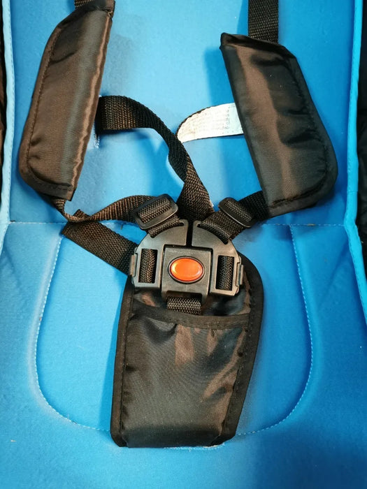 CARREOLA PLEGABLE BEBE PREMIUM DE BASTON PORTA VASO AZUL GRADO B