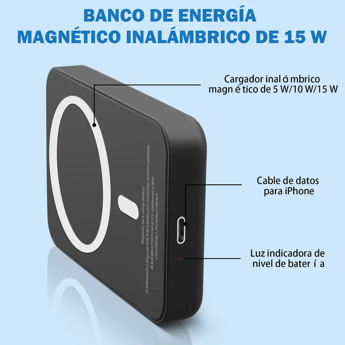 Power Bank Inalambrico Magnetico Carga 10000 Para iPhone  GRADO A.