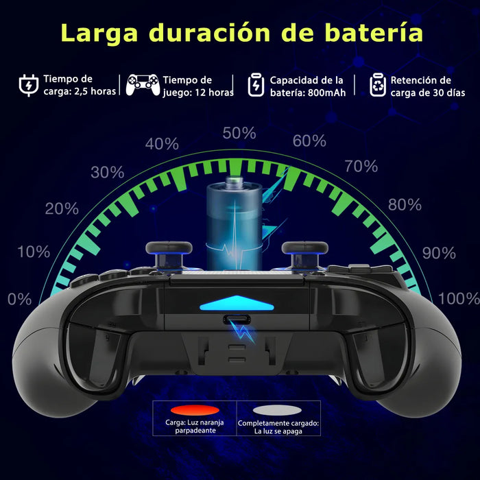 Control Inalámbrico QRD Spark N5 con Efecto Hall PS4, PS3, PC, iOS, Android, TV y Steam Deck