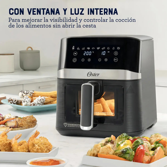 OSTERÂ® FREIDORA DE AIRE DIGITAL CON RECUBRIMIENTO OSTERÂ® DIAMONDFORCE, 4L DE CAPACIDAD, CON 10 PROGRAMAS AUTOMÁTICOS, CKSTAF40WDDF NEGRO GRADO B