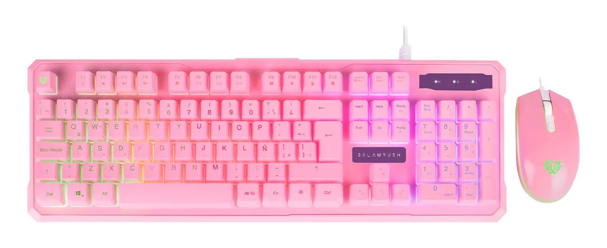 KIT DE TECLADO Y MOUSE GAMER RETROILUM SQUAD KTM330 ROSA GRADO B