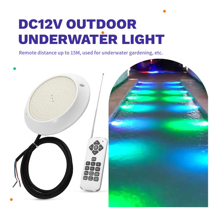 LUZ PISCINA GRANDE 36W RGB IP68 REMOTO JARDÍN ESTANQUE  1PC 1 GRADO B