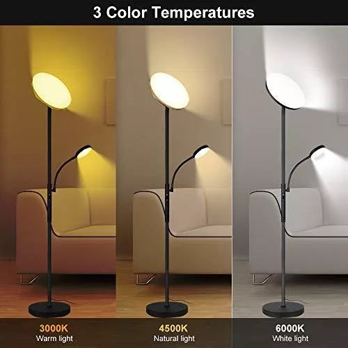 Lampara De Pie Led Circular Ajustable 3 Colores Con Control GRADO B