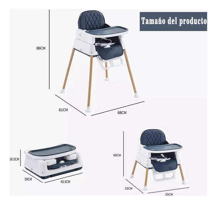 SILLA PERIQUERA DE BEBE 5 EN 1 COLOR AZUL MARINO CON BLANCO GRADO B