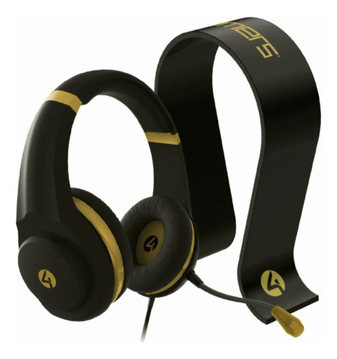 Audífonos 4gamers Xp-gold Con Base 3.5mm Alámbricos Negros Negro  GRADO B