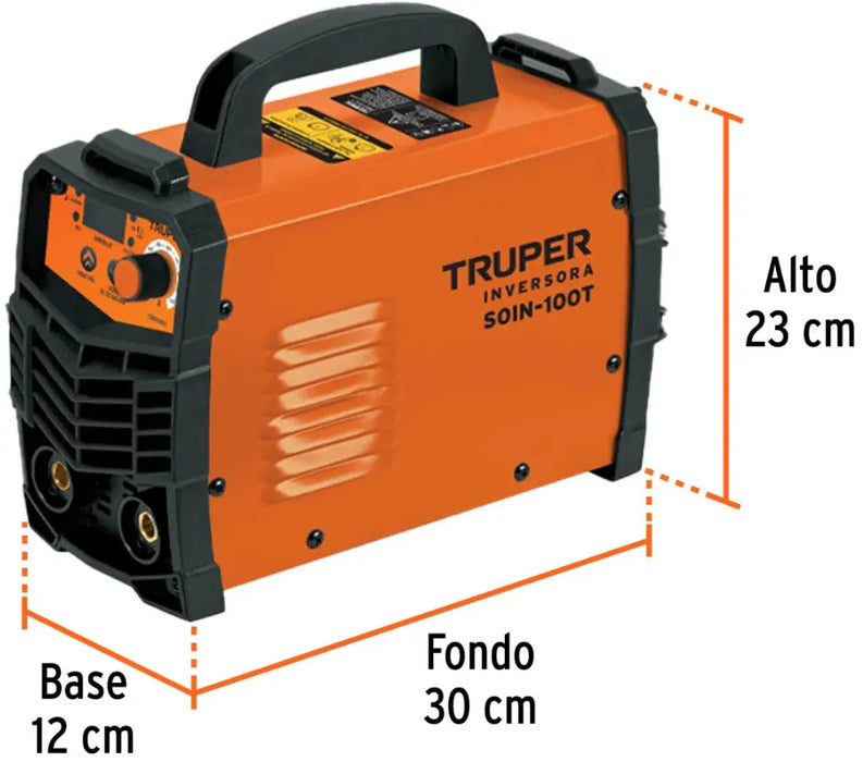 SOLDADORA INVERSORA 100 A, COLOR NARANJA TRUPER SOIN-100T GRADO A