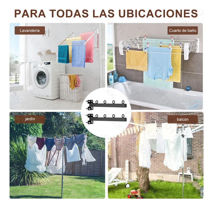 Tendederos Plegables Retractil Ropa Plegable Reforzado Metal GRADO B